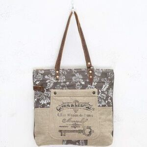 Myra Bag Old Key Upcycled Canvas Tote Bag Brand New